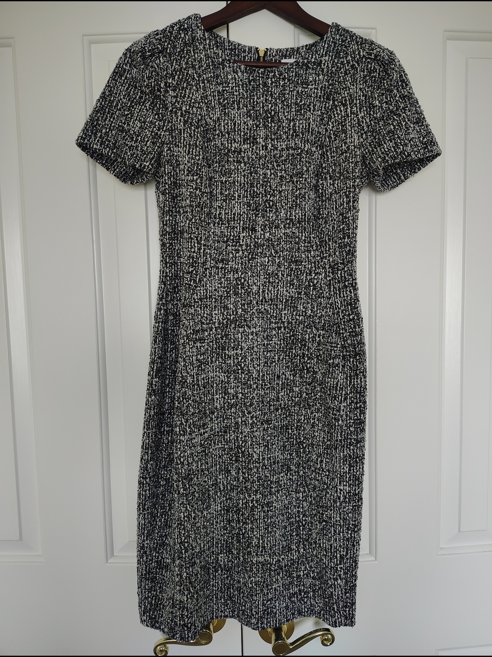 Calvin Klein Short Sleeve Tweed Dress